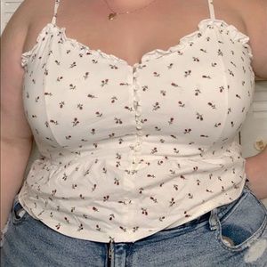 Red Rose Ruffle Peplum Tank